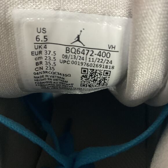 Nike Air Jordan 1 Mid Shoes Dark Powder Blue White BQ6472-400 Women's 6.5 - Picture 5 of 6